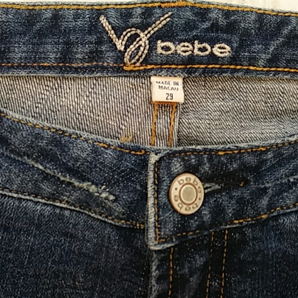 "RARE"bebe Crystal Stretch Jeans - Picture 2 of 6